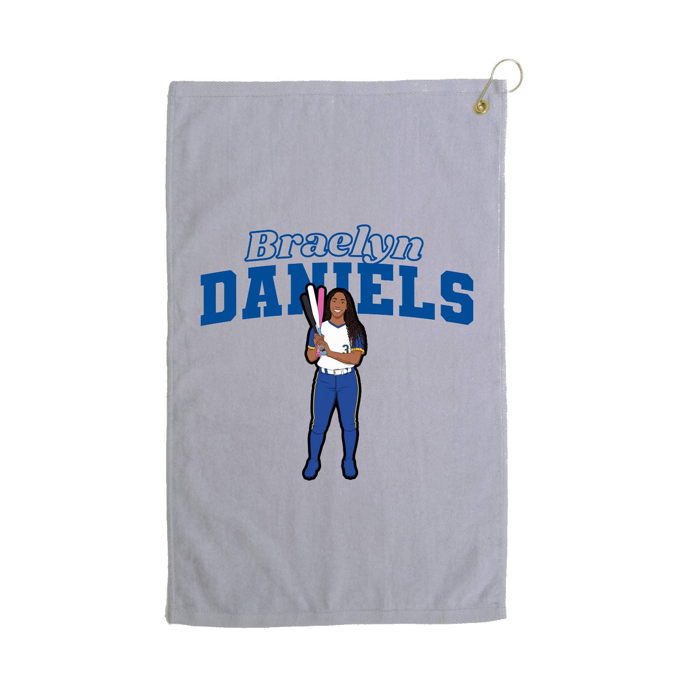 Golf Towel — Name Arch in Grey