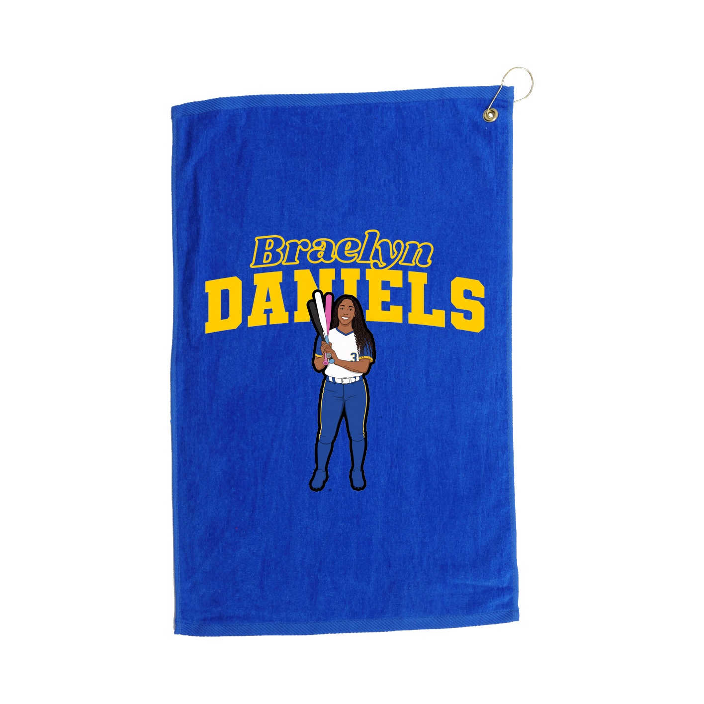Golf Towel — Name Arch in Royal