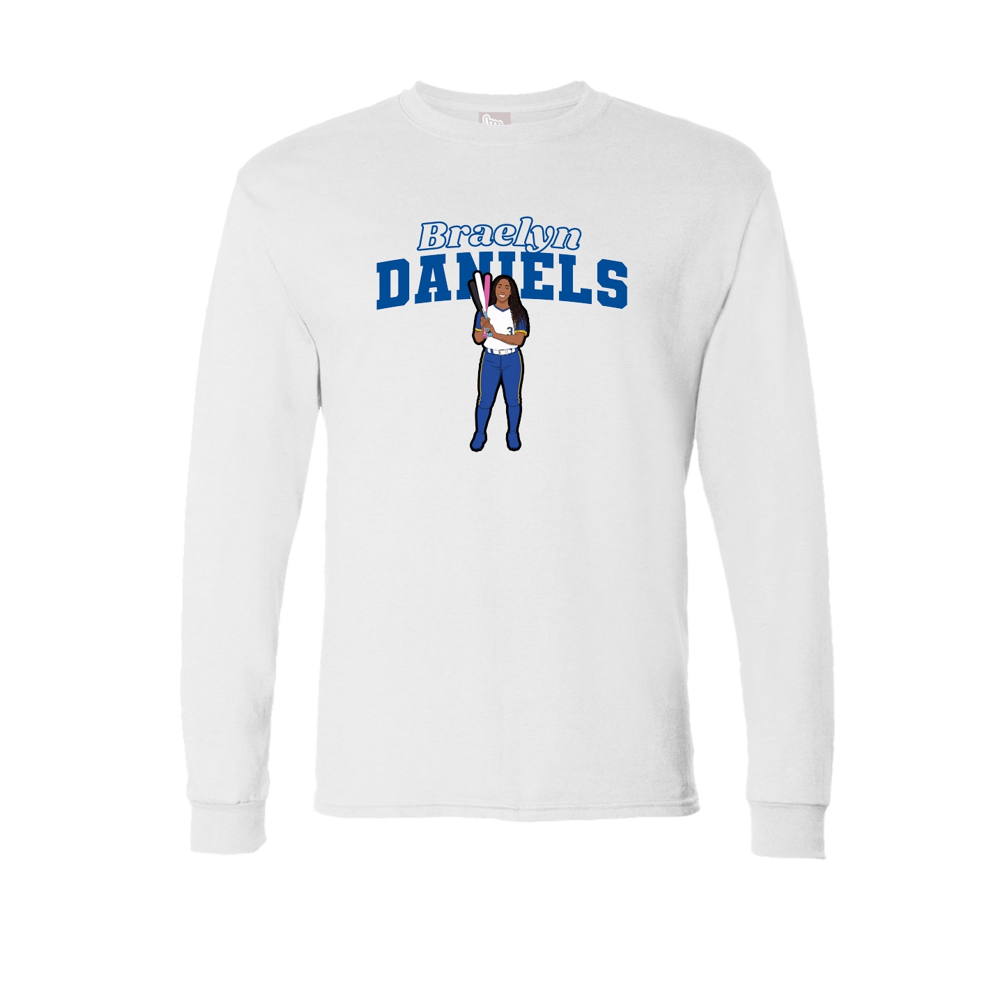 Long Sleeve Tee — Name Arch in White