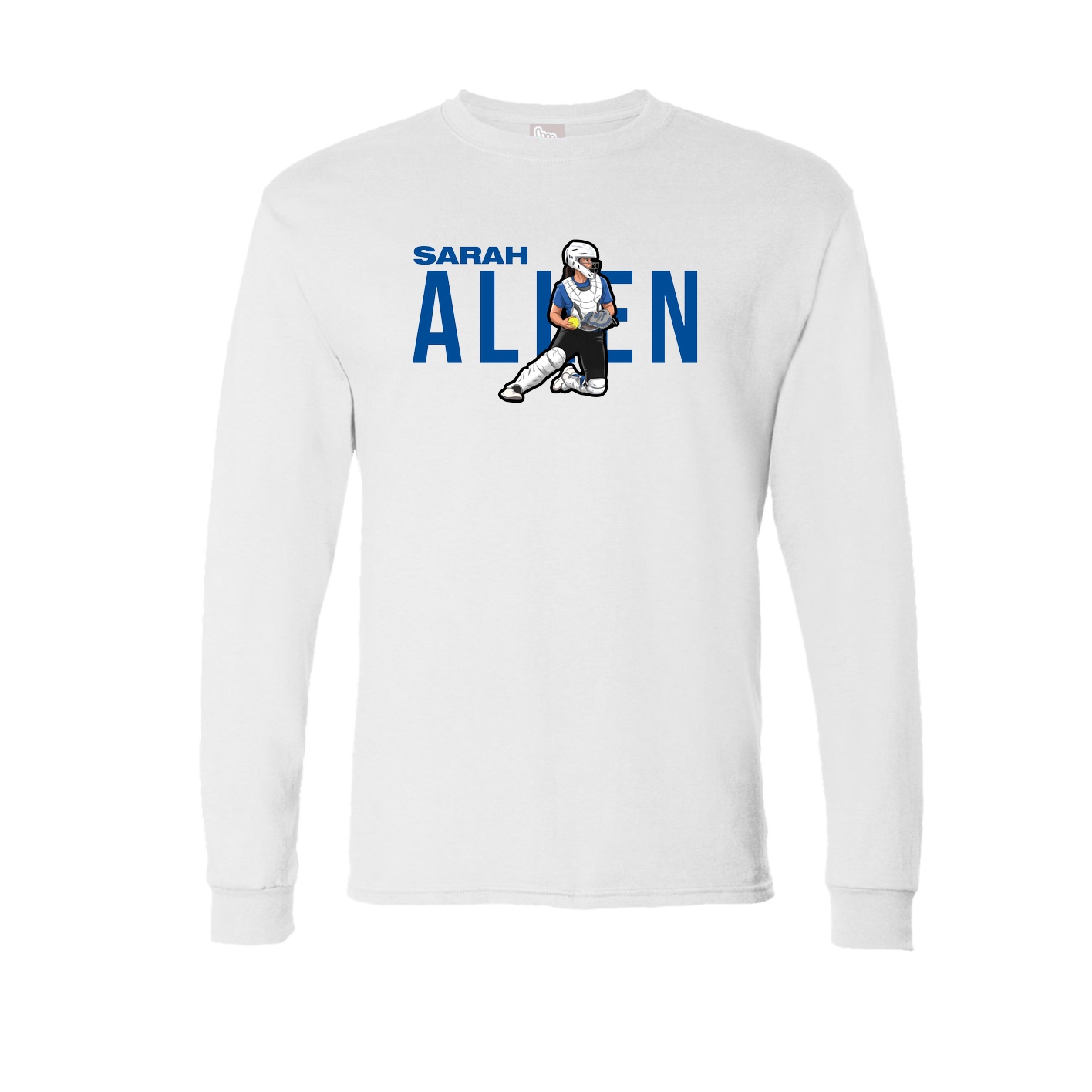 Long Sleeve Tee — Player Name in White