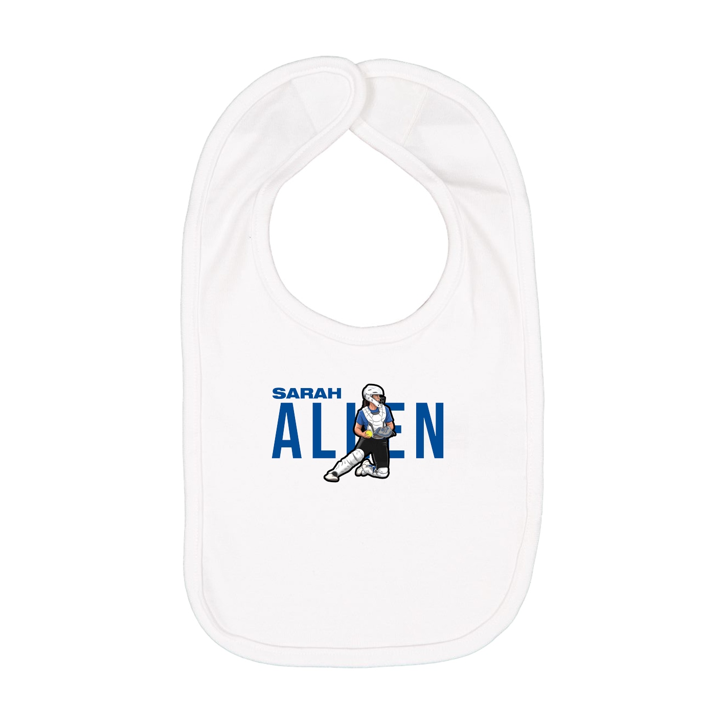 Infant Bib — Player Name in White