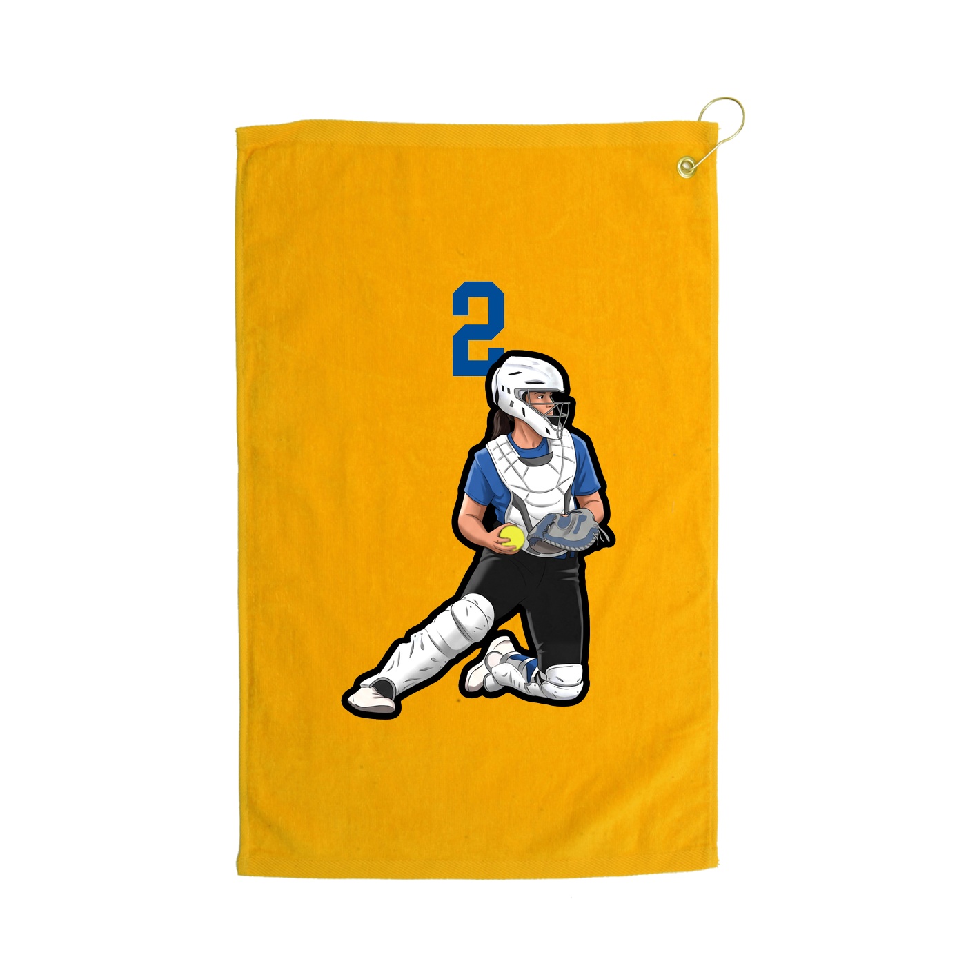 Golf Towel — Number Top in Gold