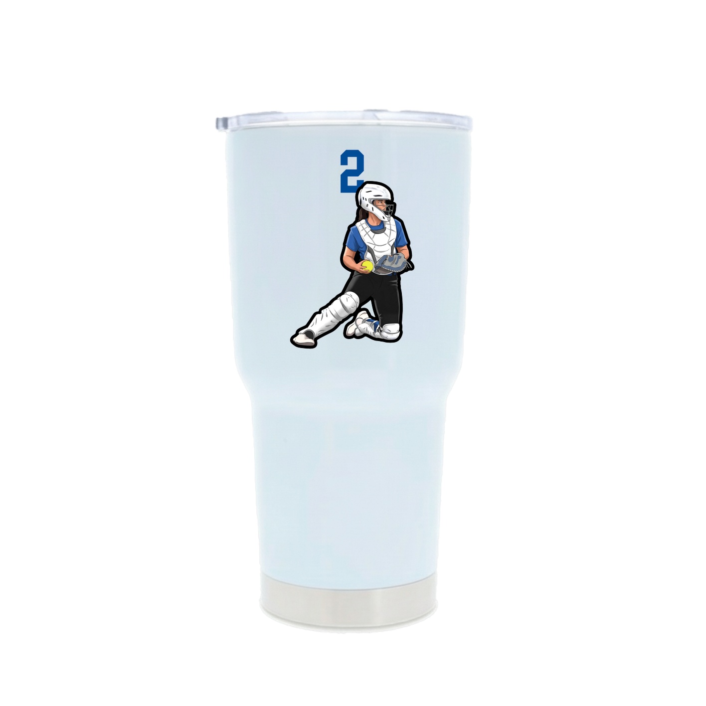 30oz Stainless Steel Tumbler — Number Top in White