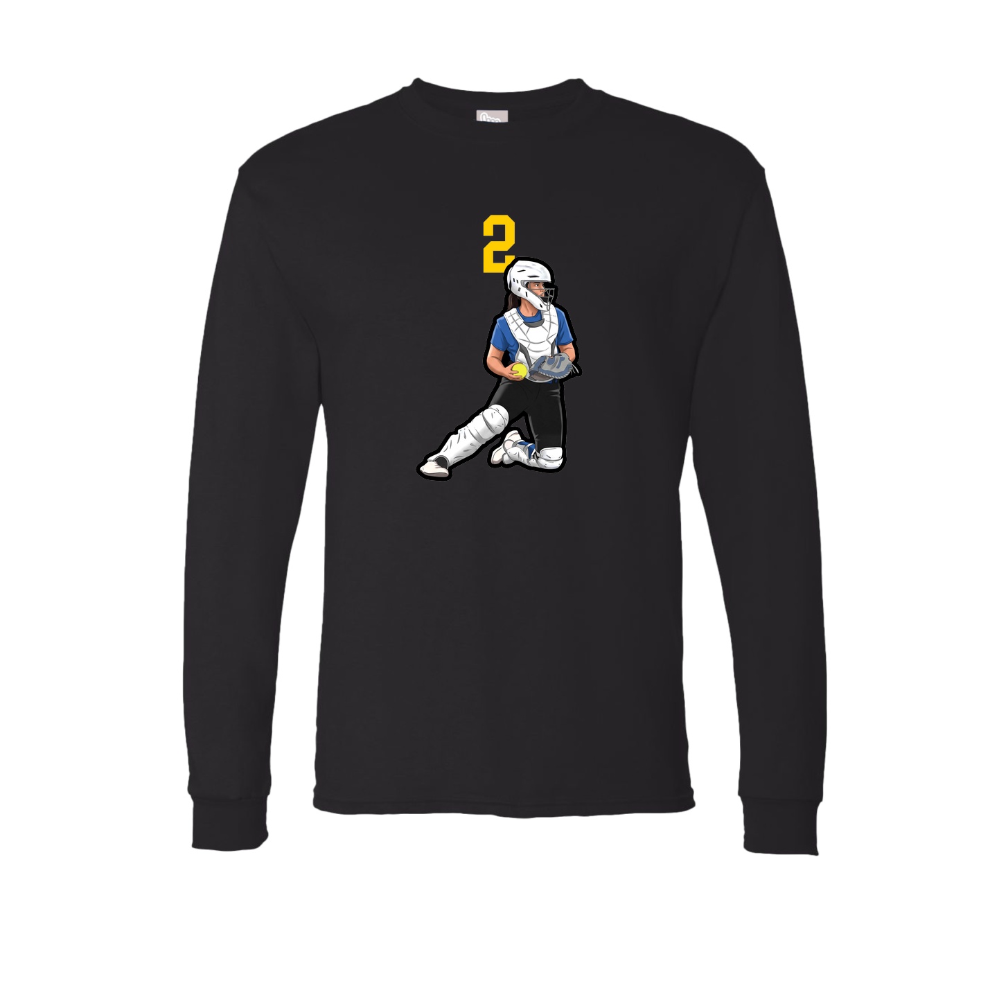 Long Sleeve Tee — Number Top in Black