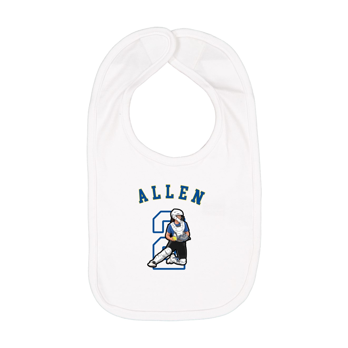 Infant Bib — Shirsey Arch in White