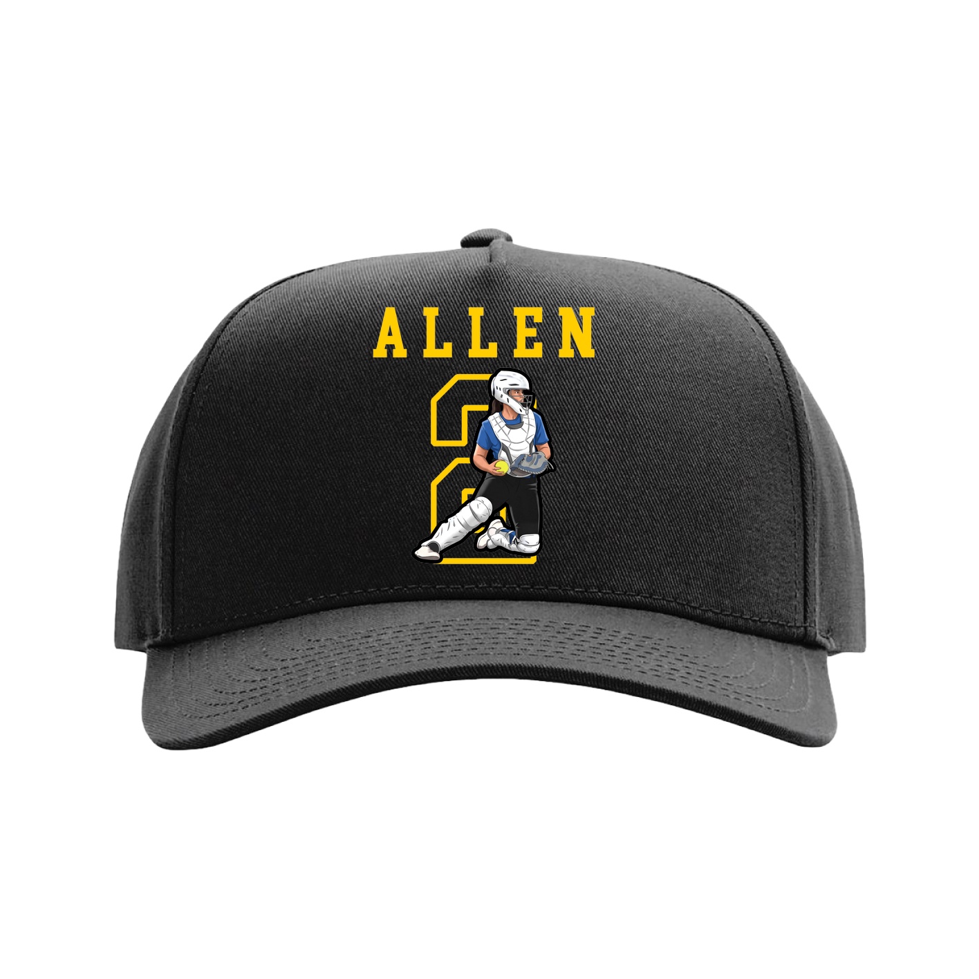 Full Fabric Five-Panel Champ Cap — Shirsey in Black