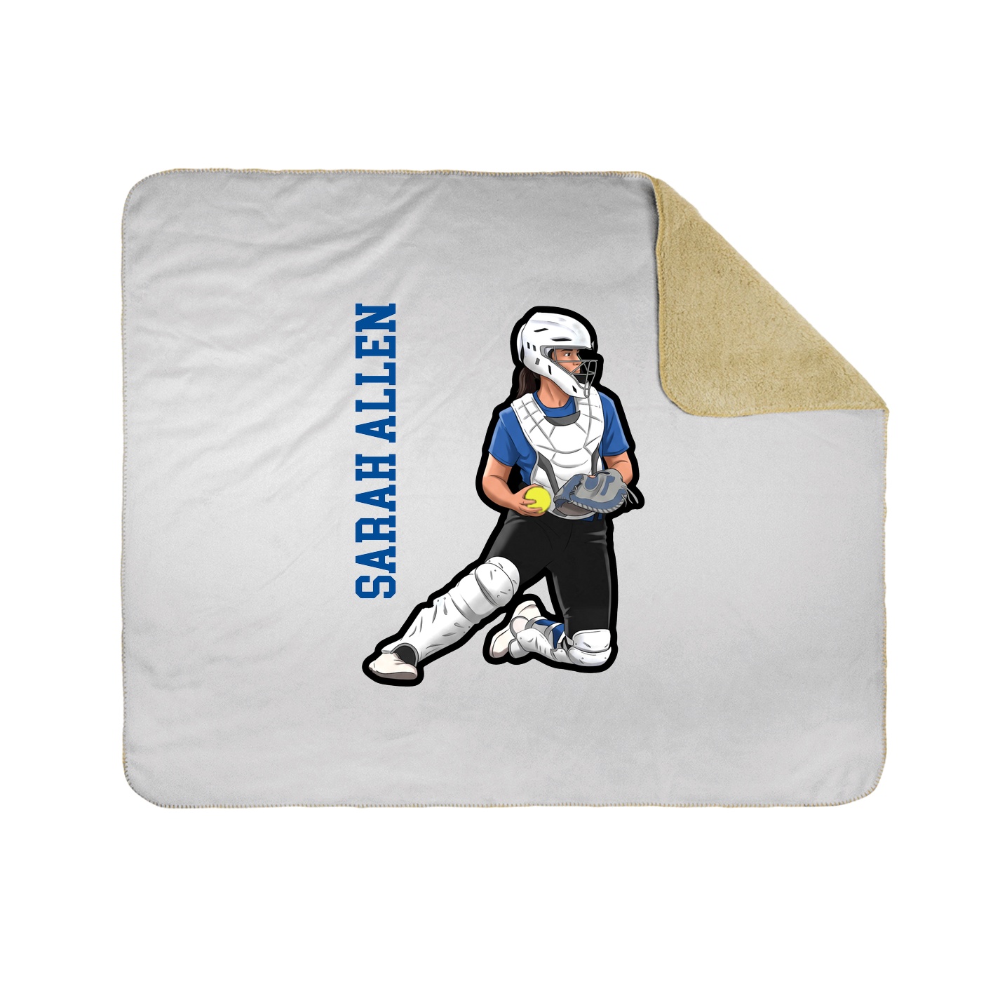 Throw Blanket — Name Vertical in White