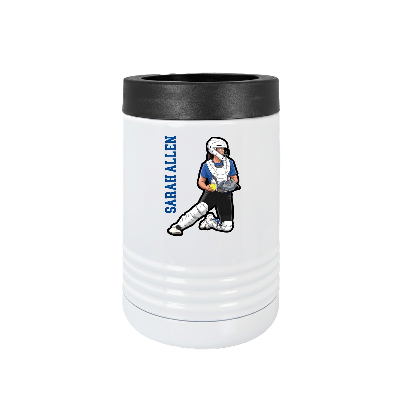 Beverage Holder — Name Vertical in White