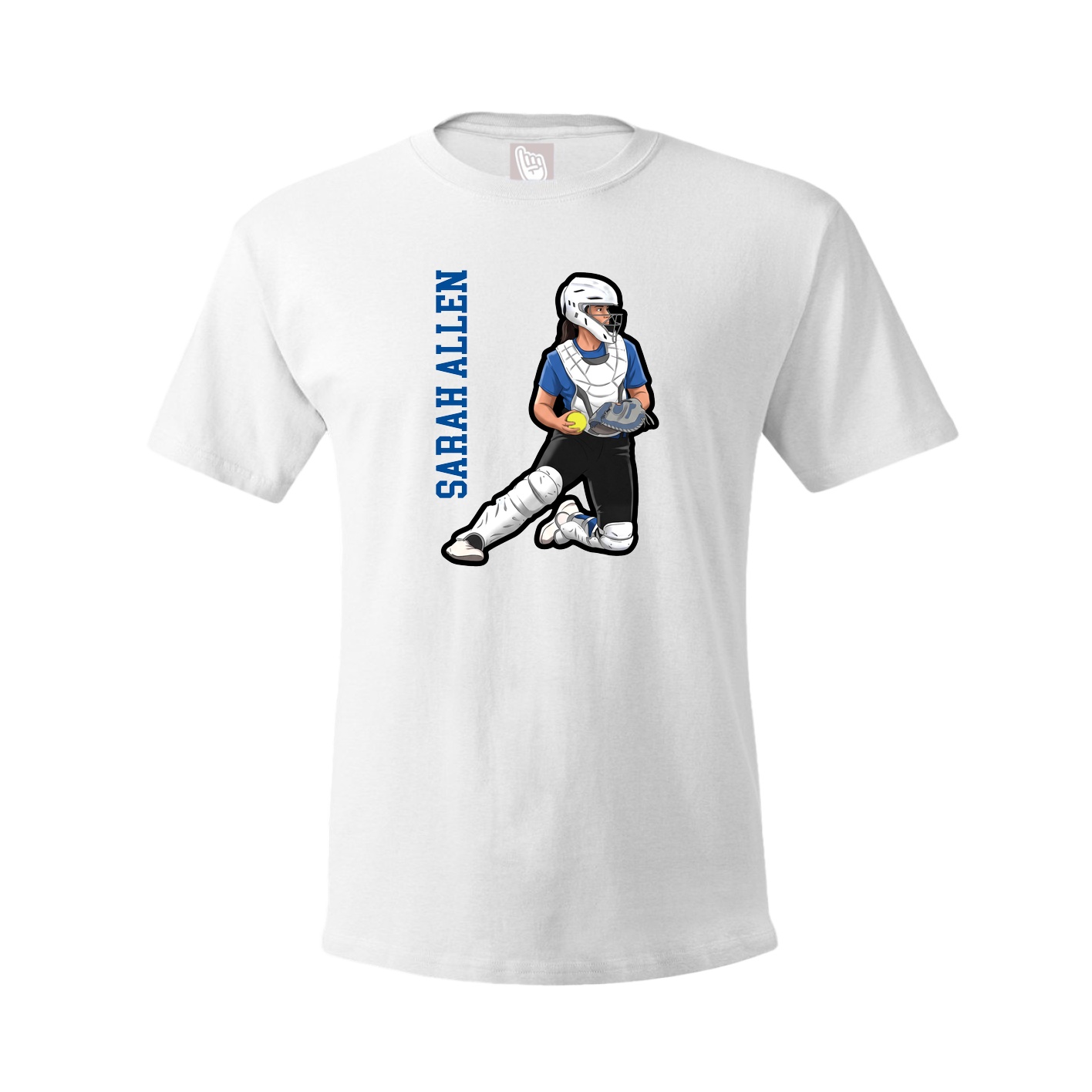 Youth Tee — Name Vertical in White
