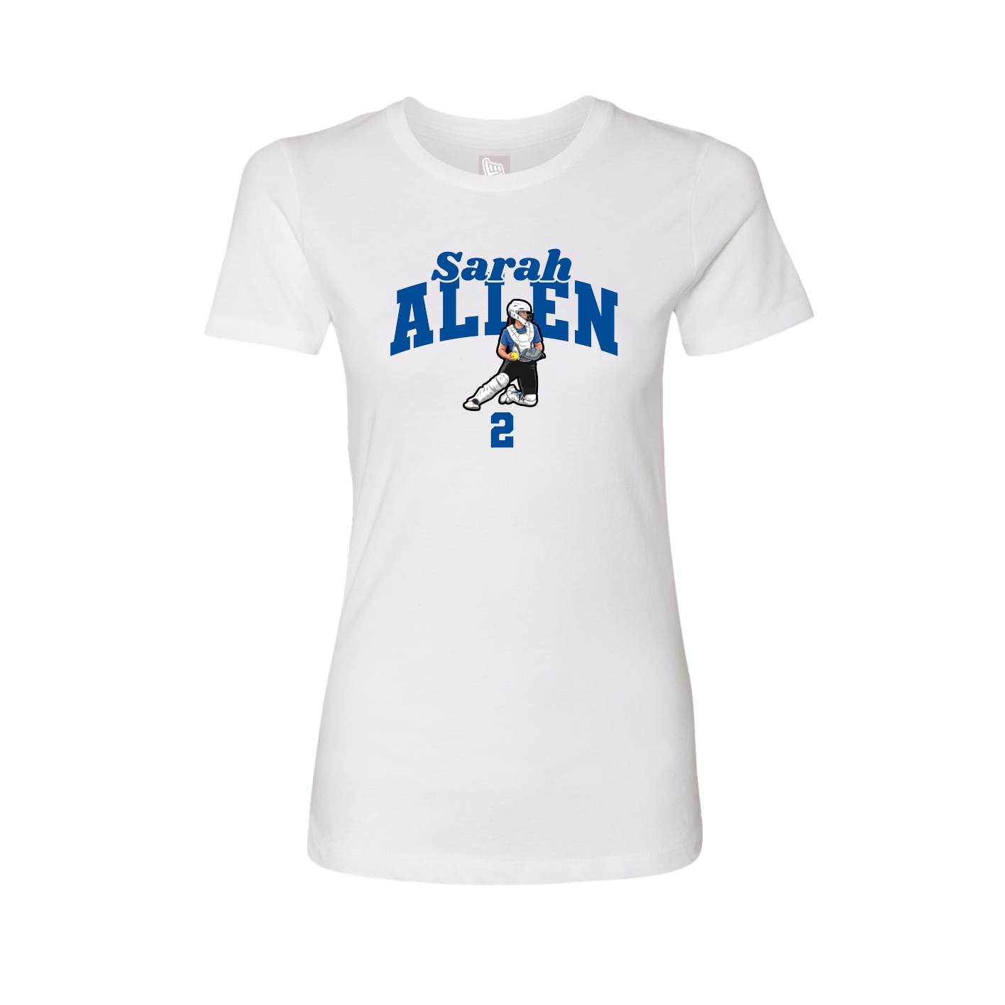 Fitted Women's Tee — Signature Arch in White