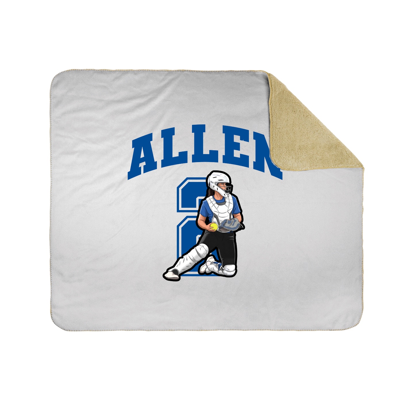 Throw Blanket — Number in White