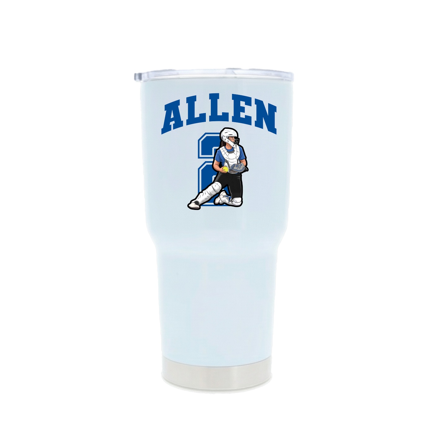 30oz Stainless Steel Tumbler — Number in White