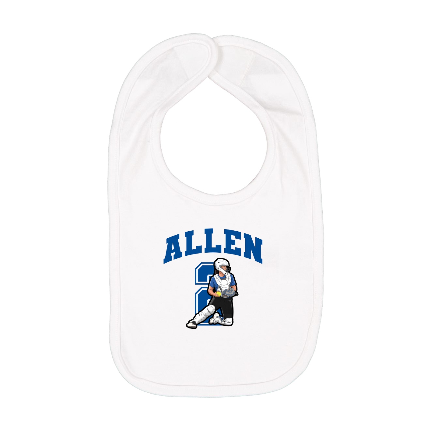 Infant Bib — Number in White