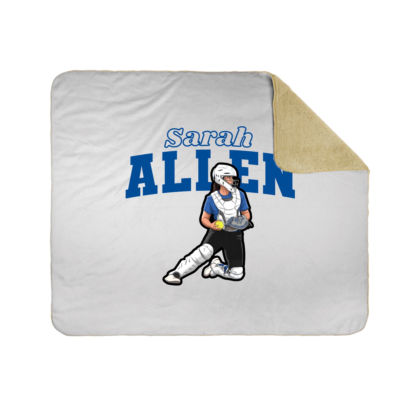 Throw Blanket — Name Arch in White