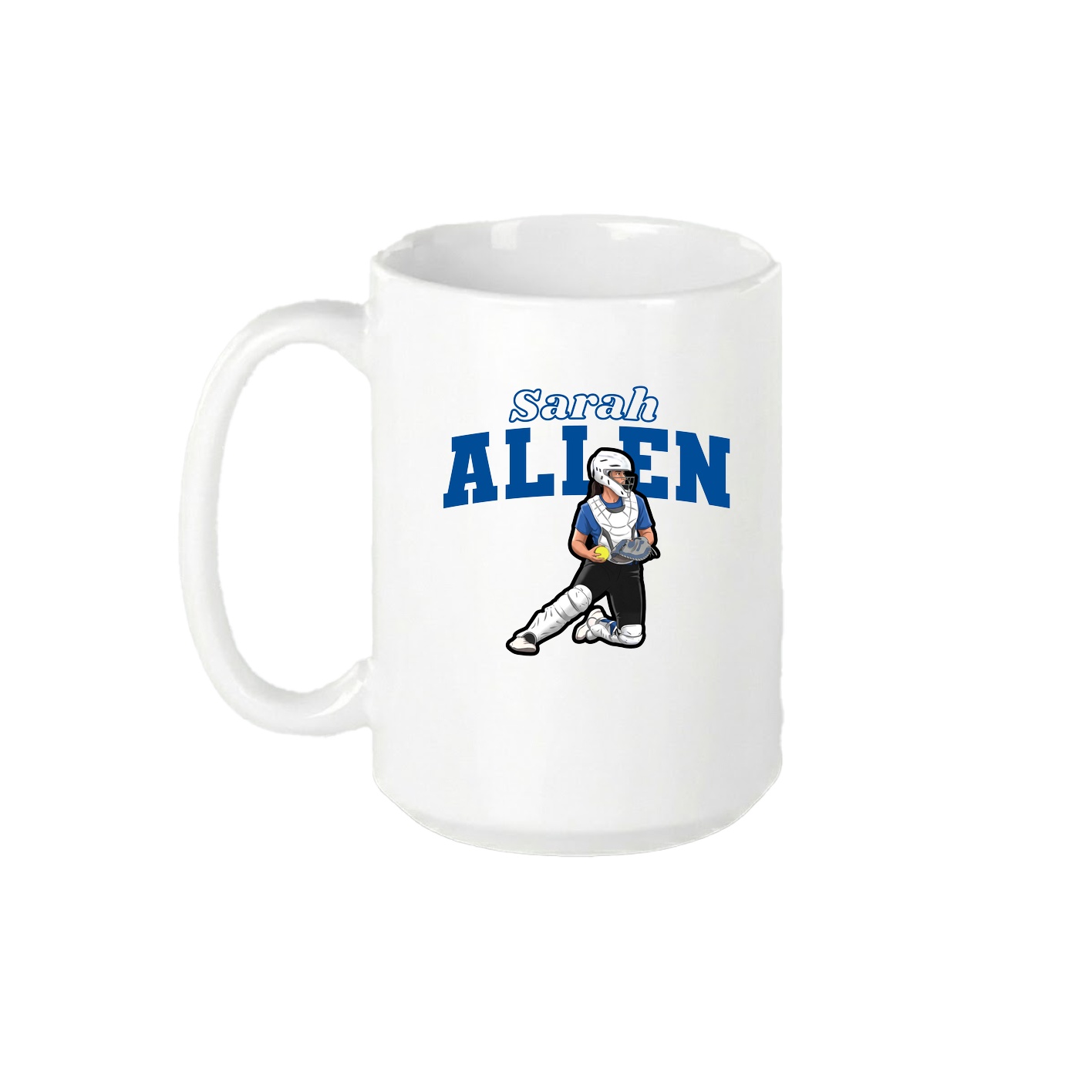 15oz Coffee Mug — Name Arch in White