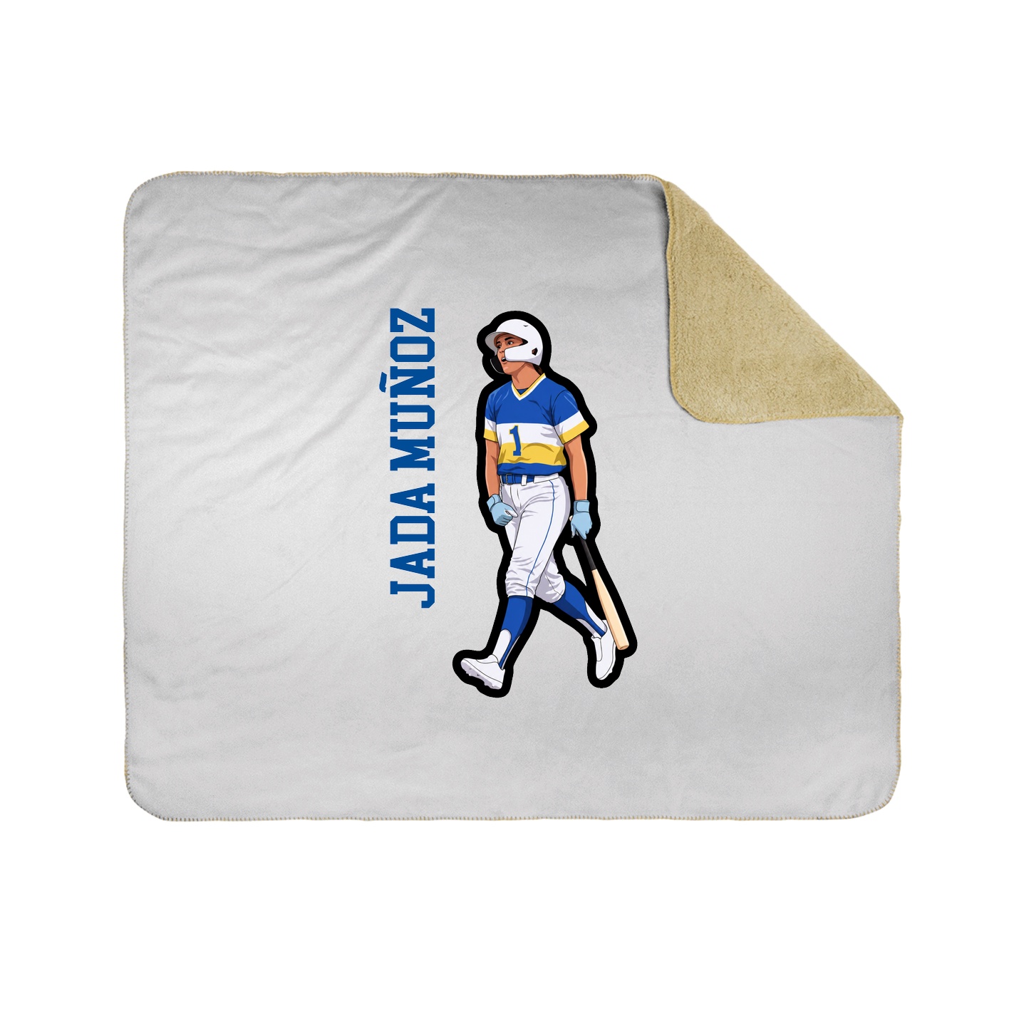 Throw Blanket — Name Vertical in White