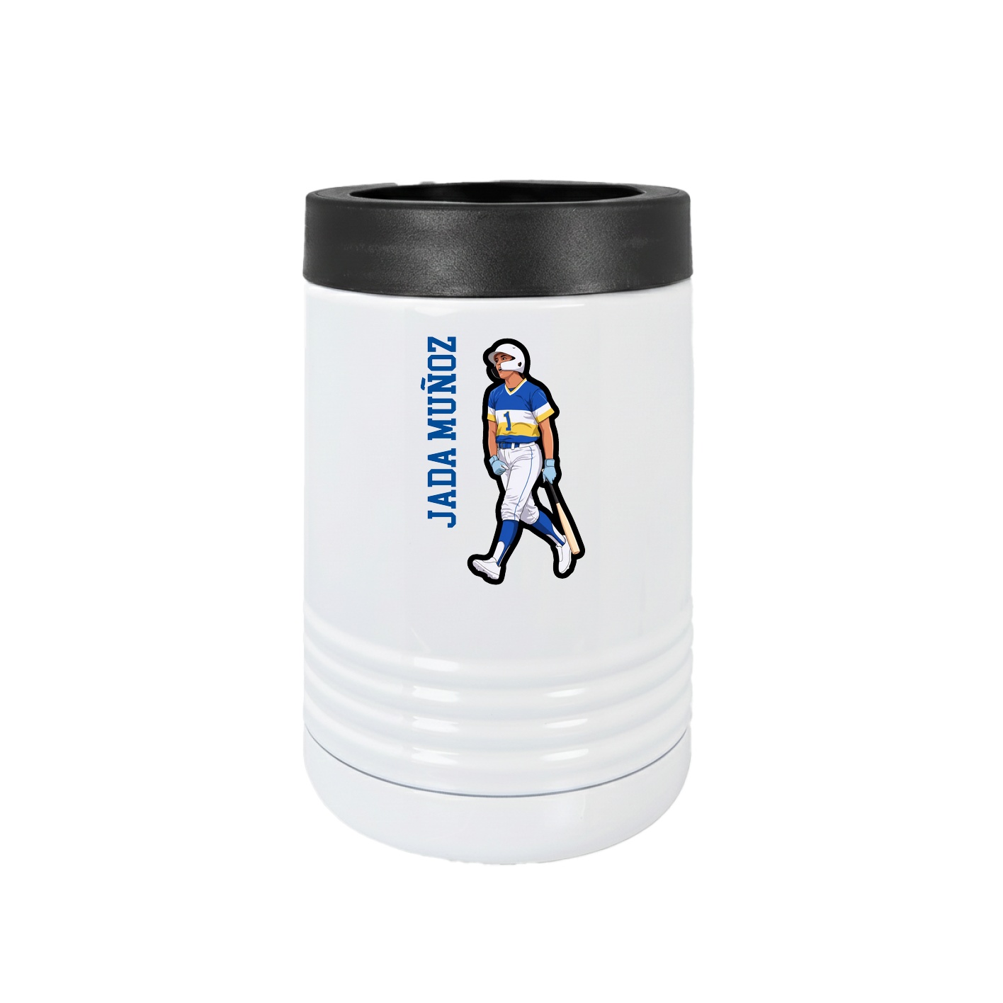 Beverage Holder — Name Vertical in White