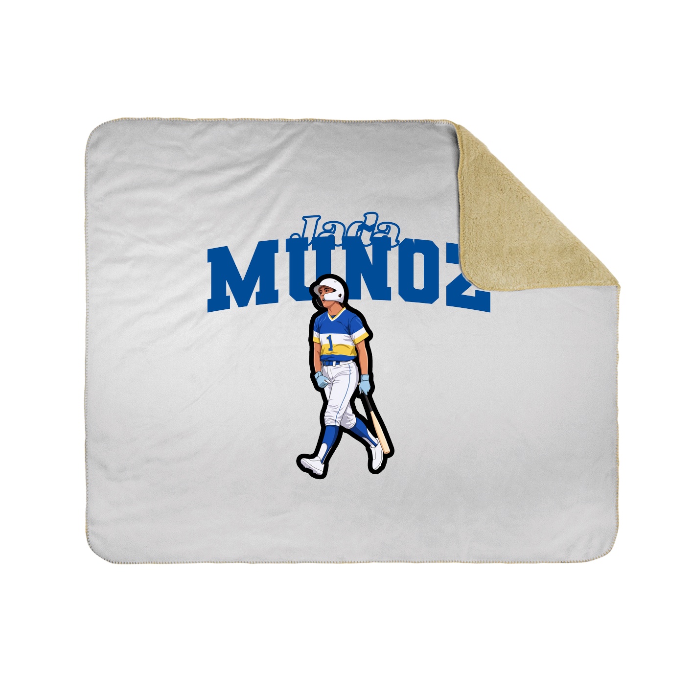 Throw Blanket — Name Arch in White