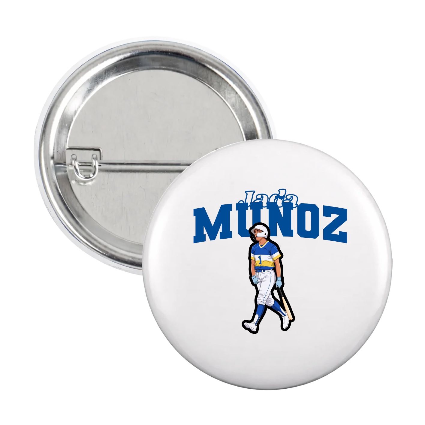 Game Day Button — Name Arch in White
