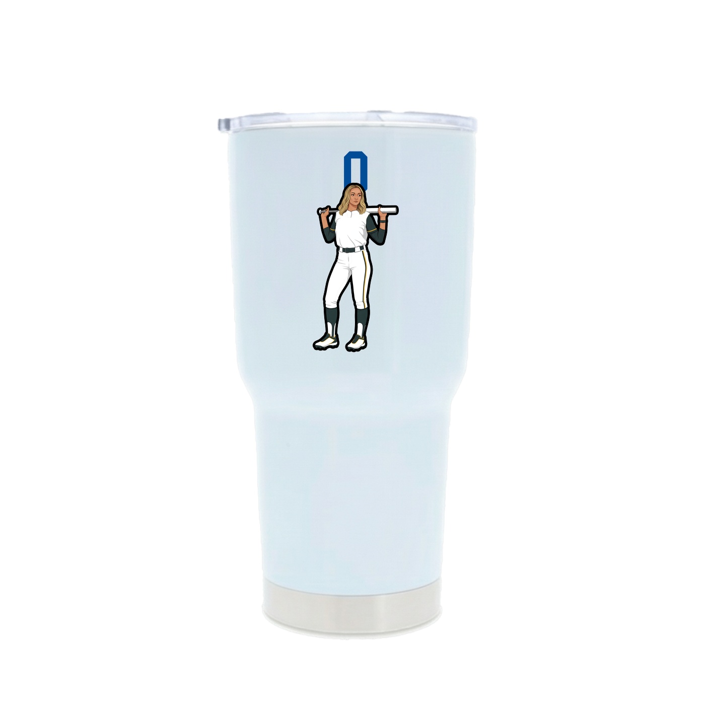 30oz Stainless Steel Tumbler — Number Top in White