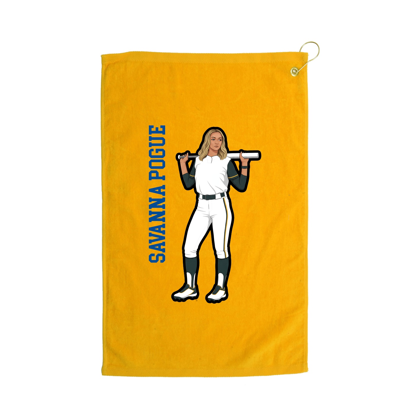 Golf Towel — Name Vertical in Gold