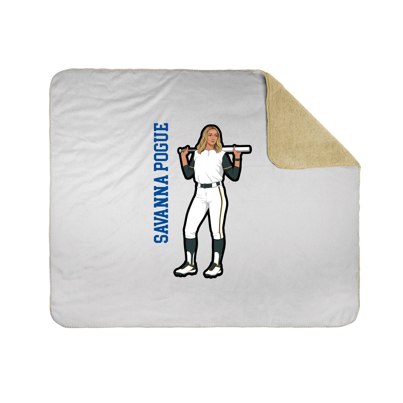 Throw Blanket — Name Vertical in White