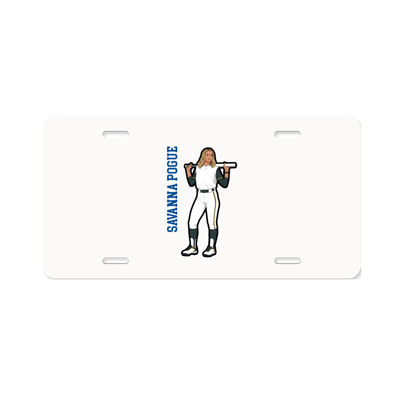 License Plate — Name Vertical in Classic