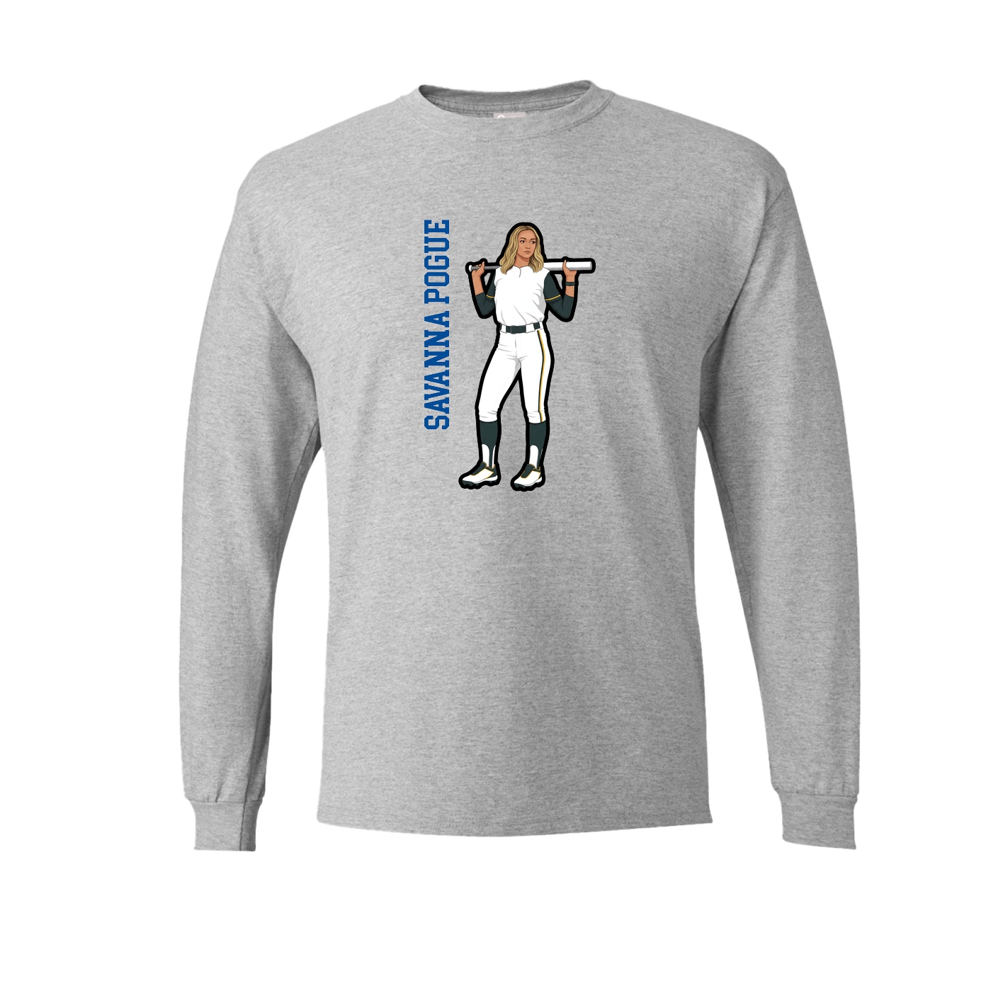 Long Sleeve Tee — Name Vertical in Grey