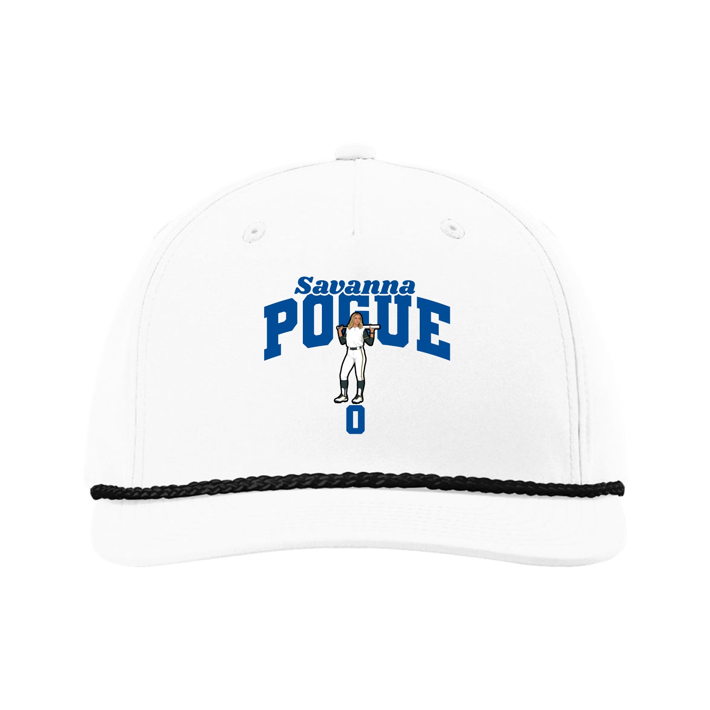 Five-Panel Classic Rope Cap — Signature Arch in White