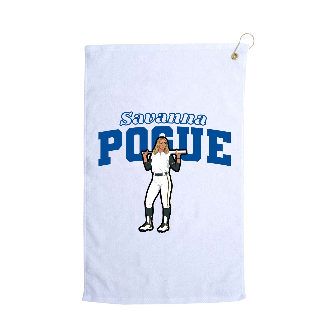 Golf Towel — Name Arch in White