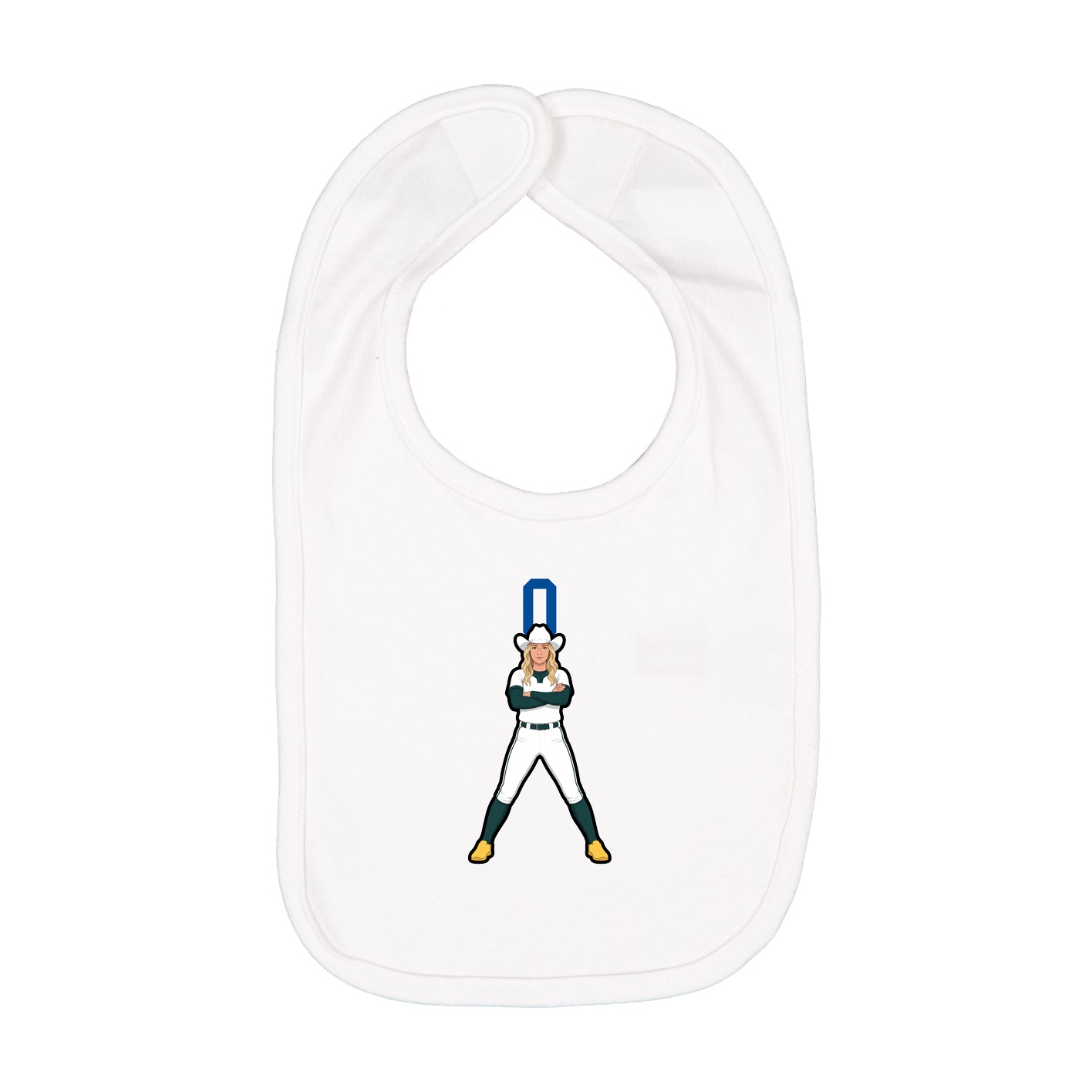 Infant Bib — Number Top in White