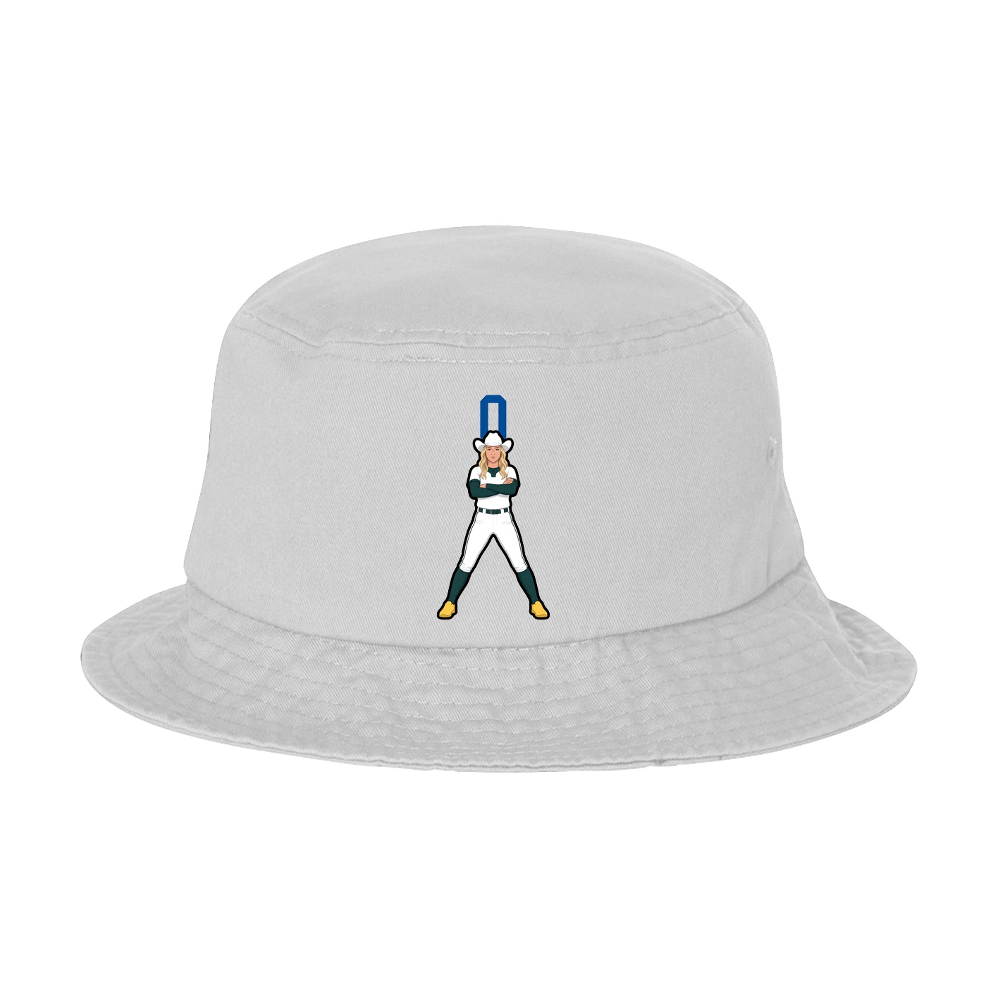 Bucket Cap — Number Top in White