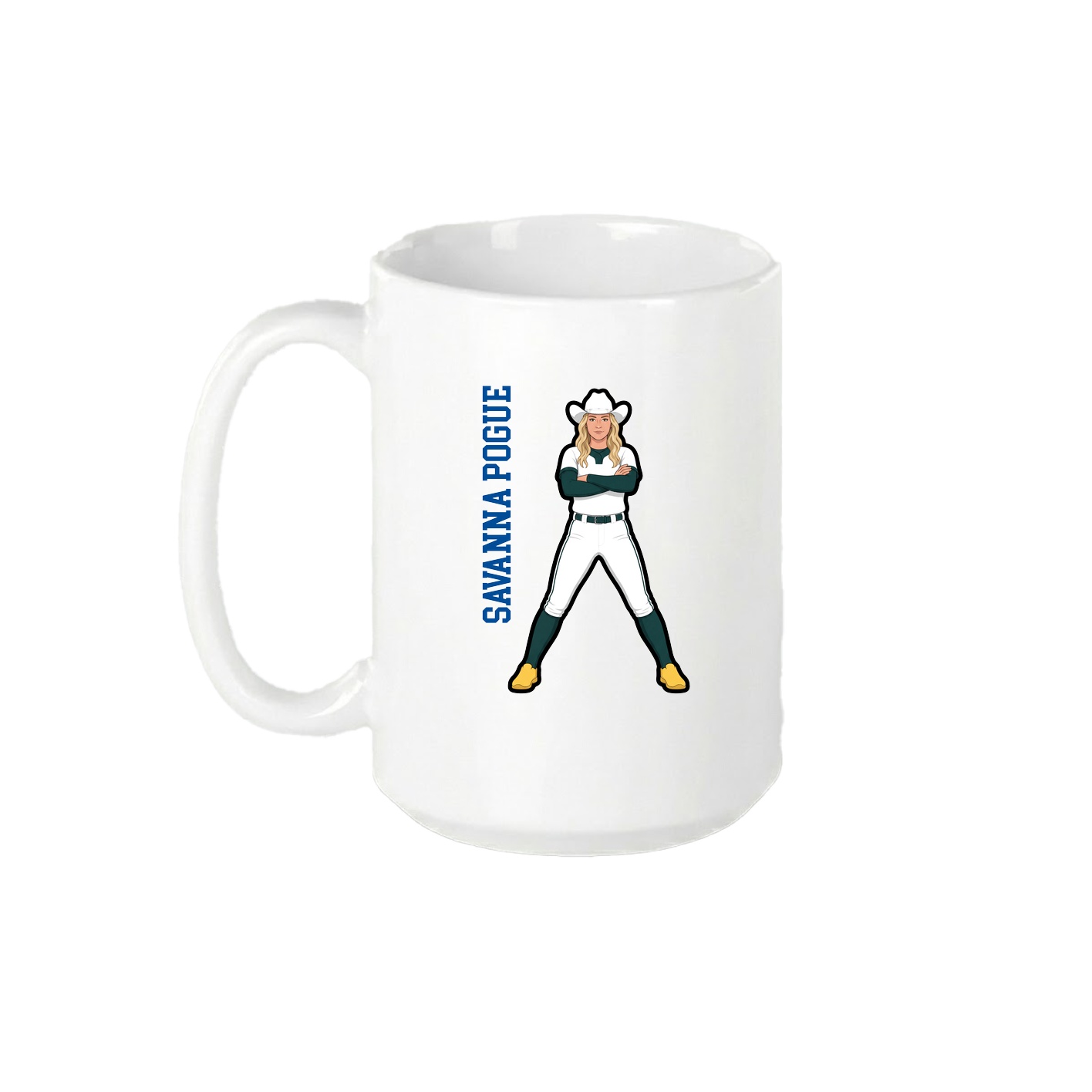 15oz Coffee Mug — Name Vertical in White
