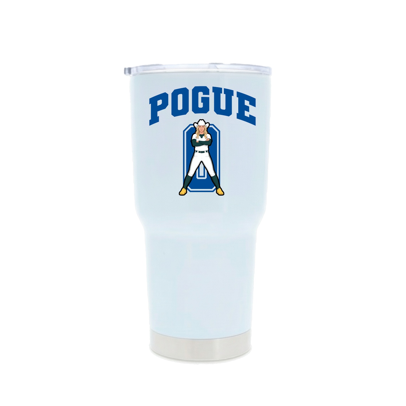 30oz Stainless Steel Tumbler — Number in White