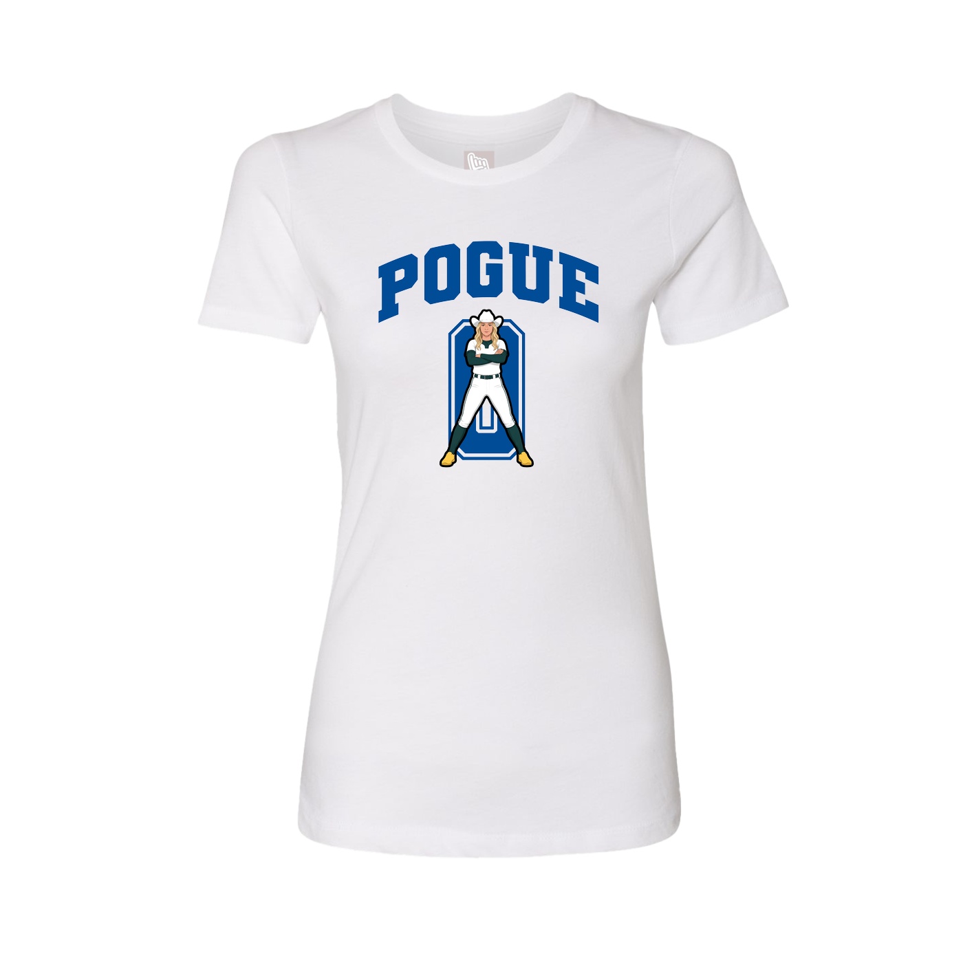 Fitted Women's Tee — Number in White