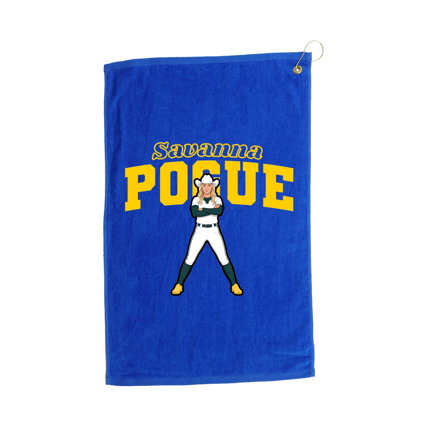 Golf Towel — Name Arch in Royal