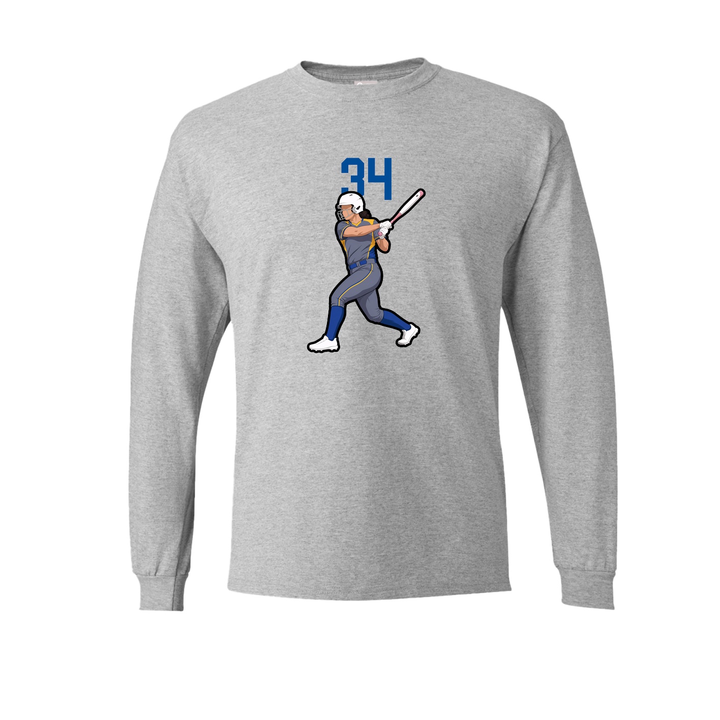 Long Sleeve Tee — Number Top in Grey