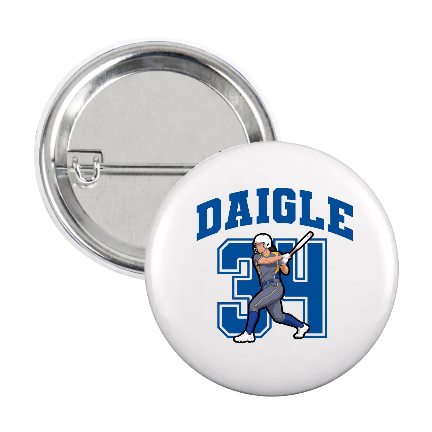 Game Day Button — Number in White