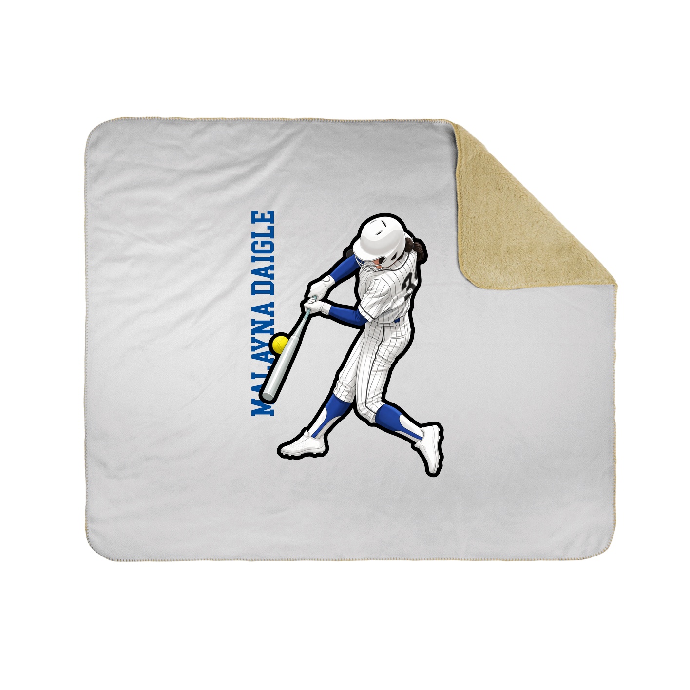 Throw Blanket — Name Vertical in White