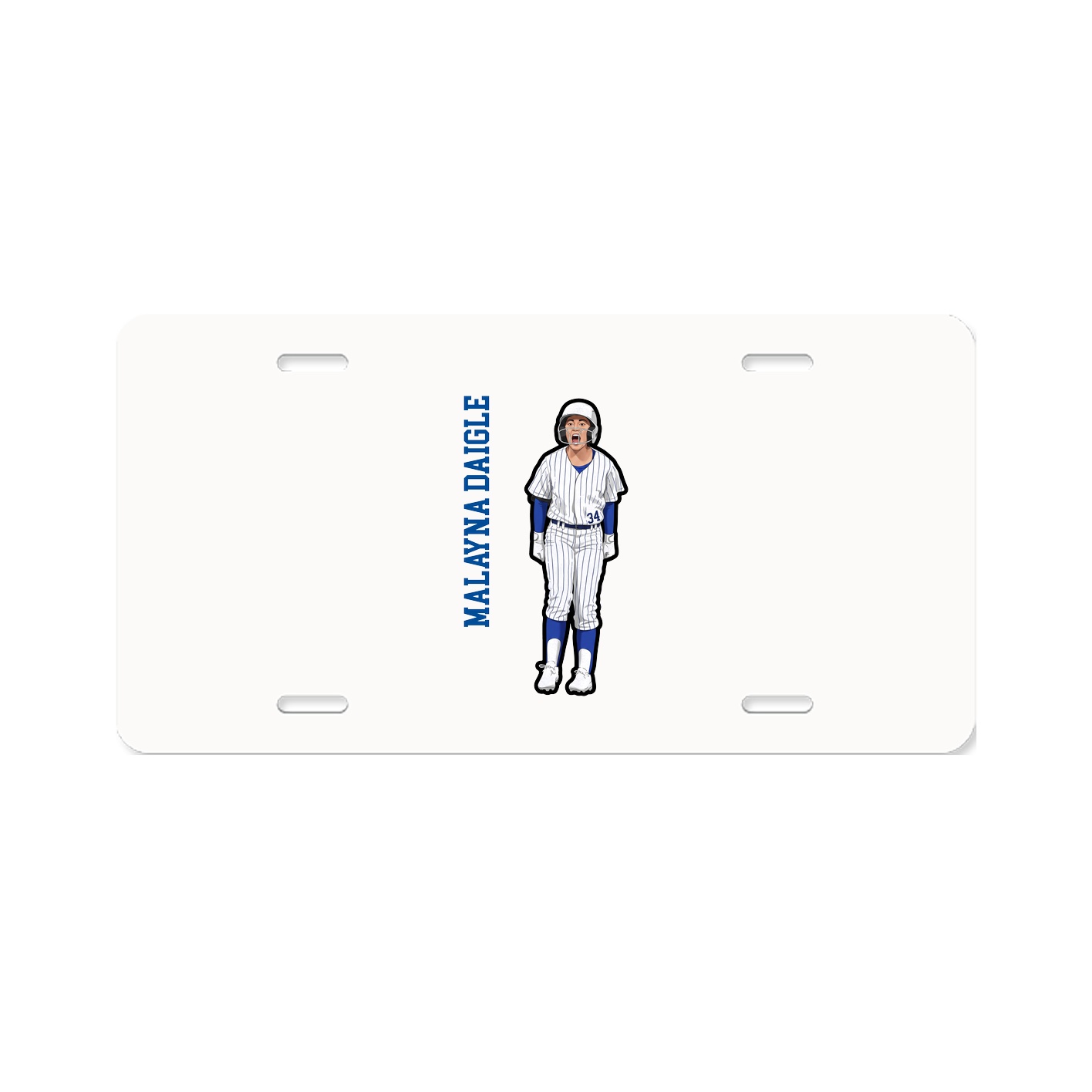 License Plate — Name Vertical in Classic