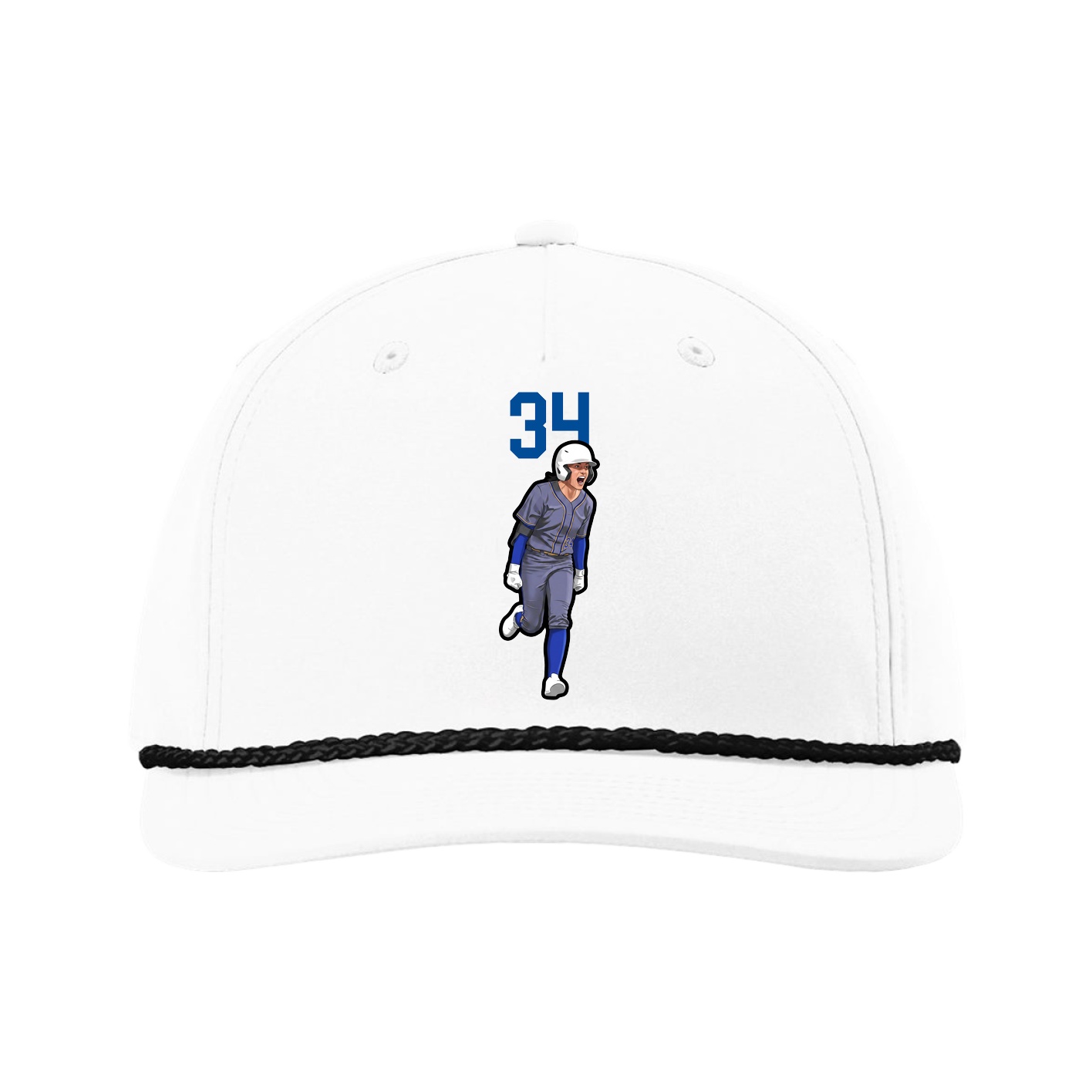 Five-Panel Classic Rope Cap — Number Top in White