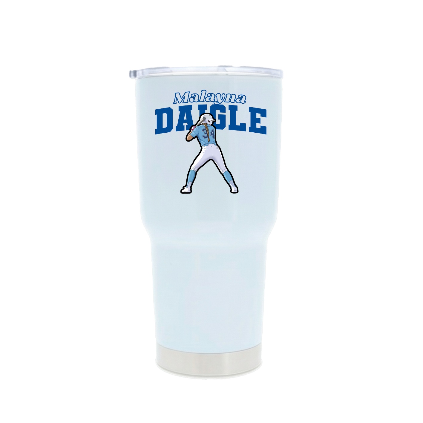 30oz Stainless Steel Tumbler — Name Arch in White