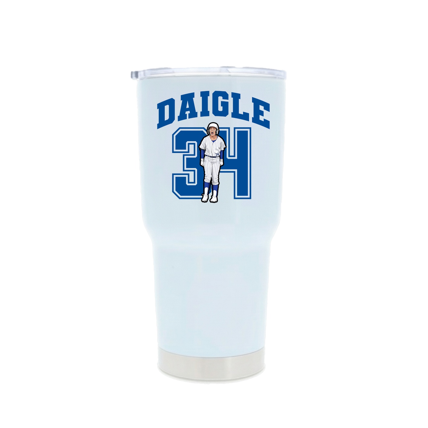30oz Stainless Steel Tumbler — Number in White