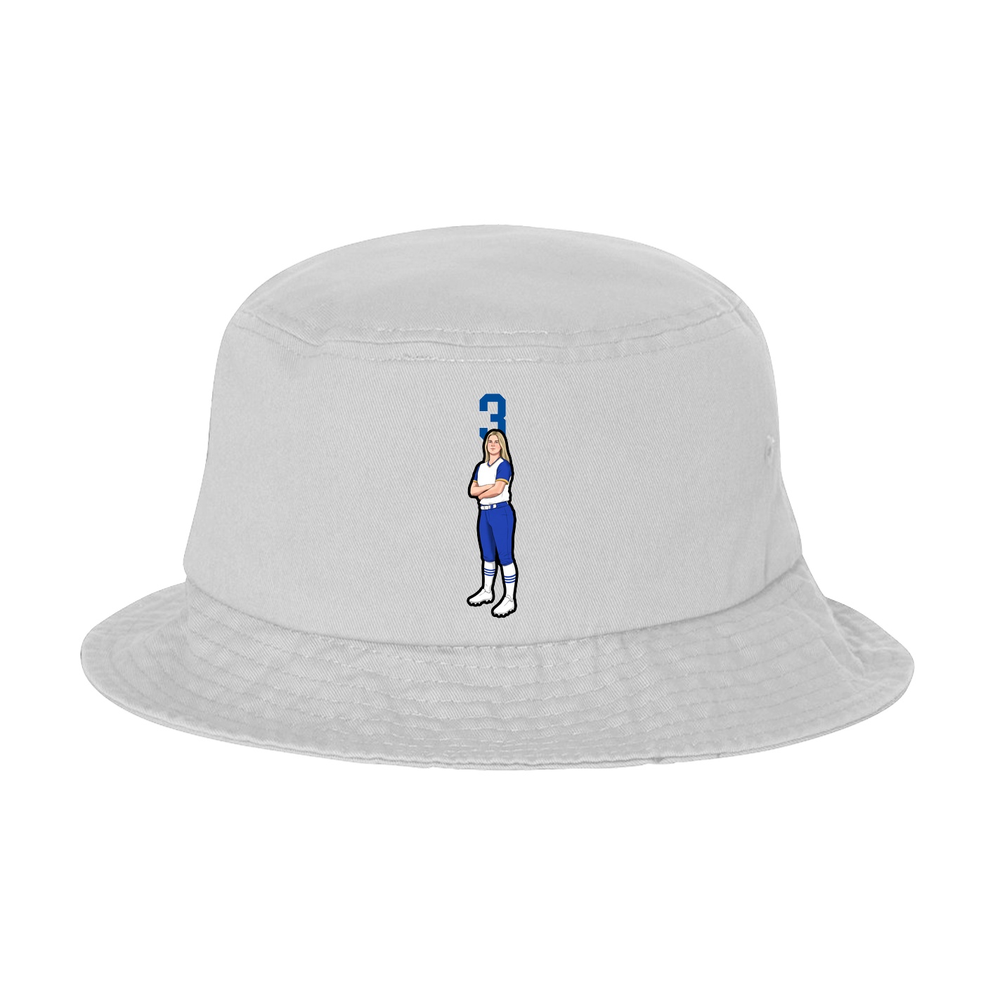 Bucket Cap — Number Top in White