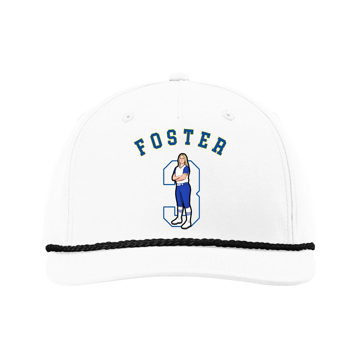 Five-Panel Classic Rope Cap — Shirsey Arch in White