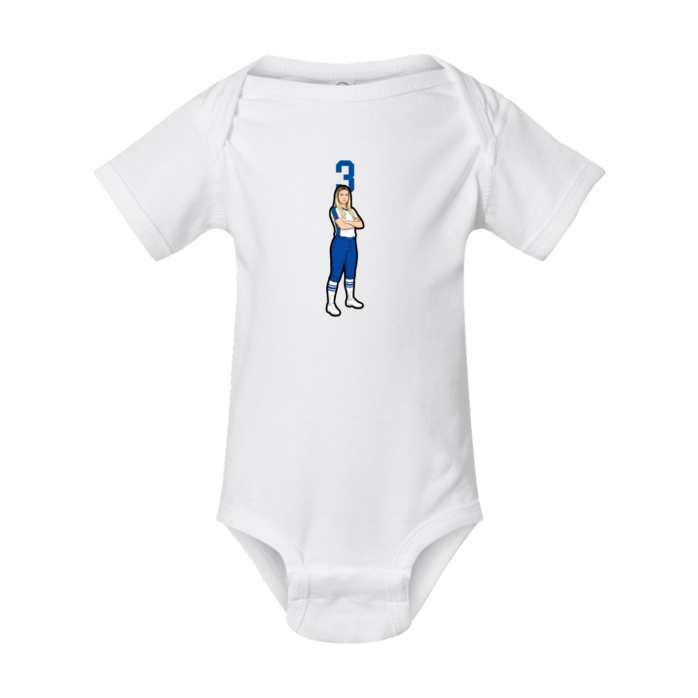 Baby Onesie — Number Top in White