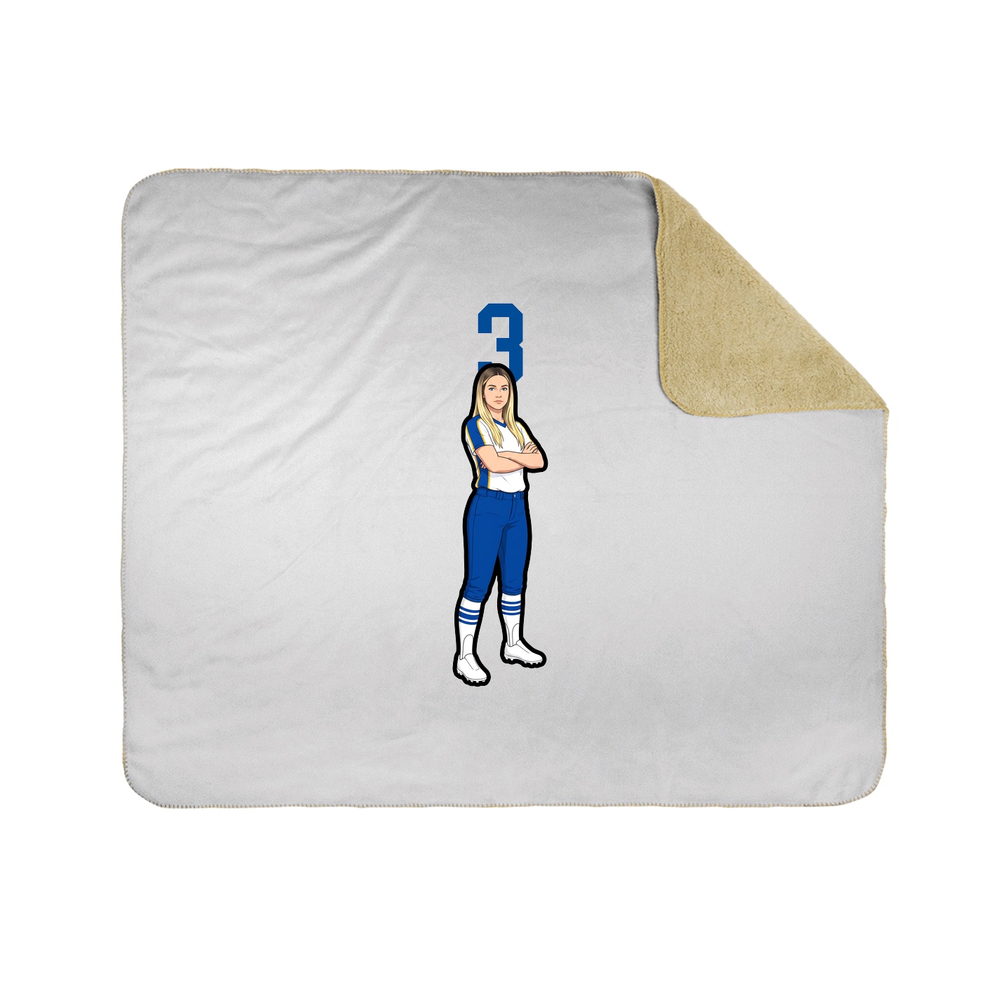 Throw Blanket — Number Top in White