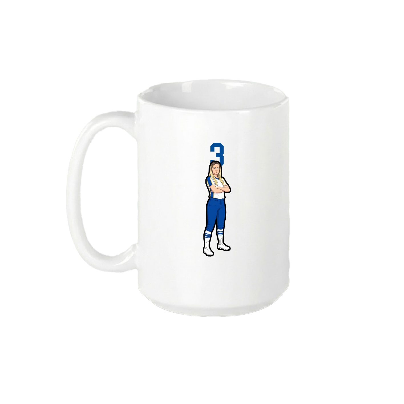 15oz Coffee Mug — Number Top in White