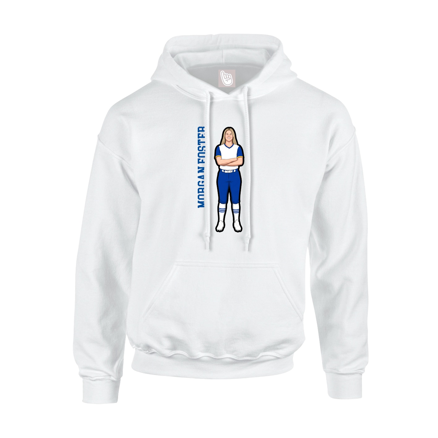 Hoodie — Name Vertical in White