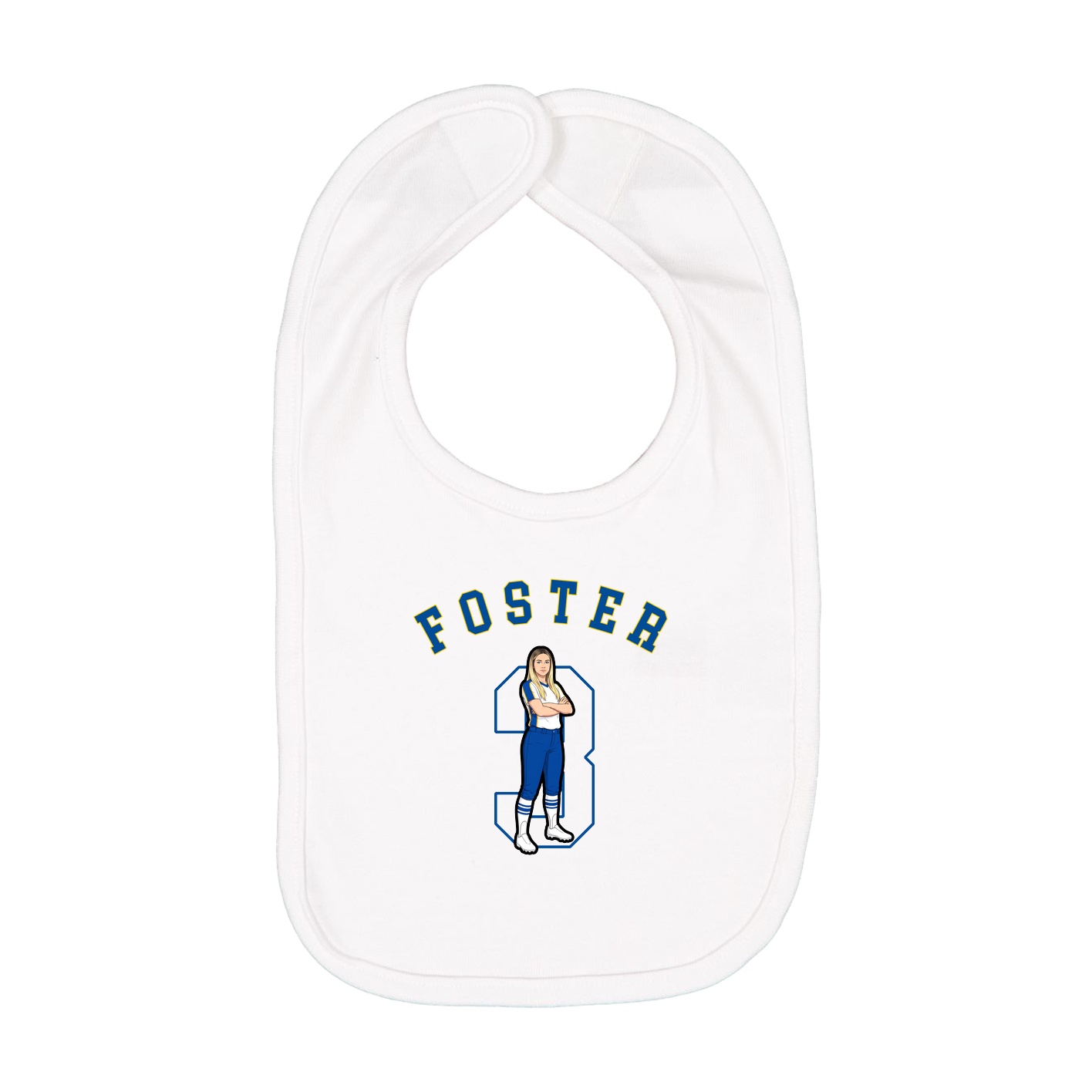 Infant Bib — Shirsey Arch in White